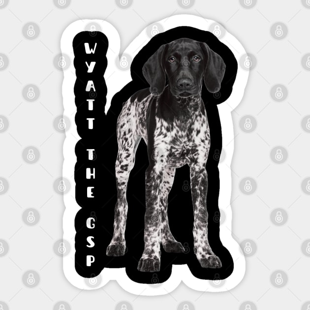 Wyatt the GSP- Gentlemanly Sporty Dog Sticker by TaansCreation 